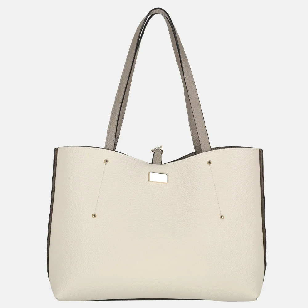 Guess Brenton shopper dark taupe bij Duifhuizen