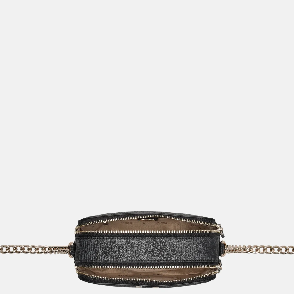 Guess Noelle II crossbody camera bag handtas coal logo bij Duifhuizen