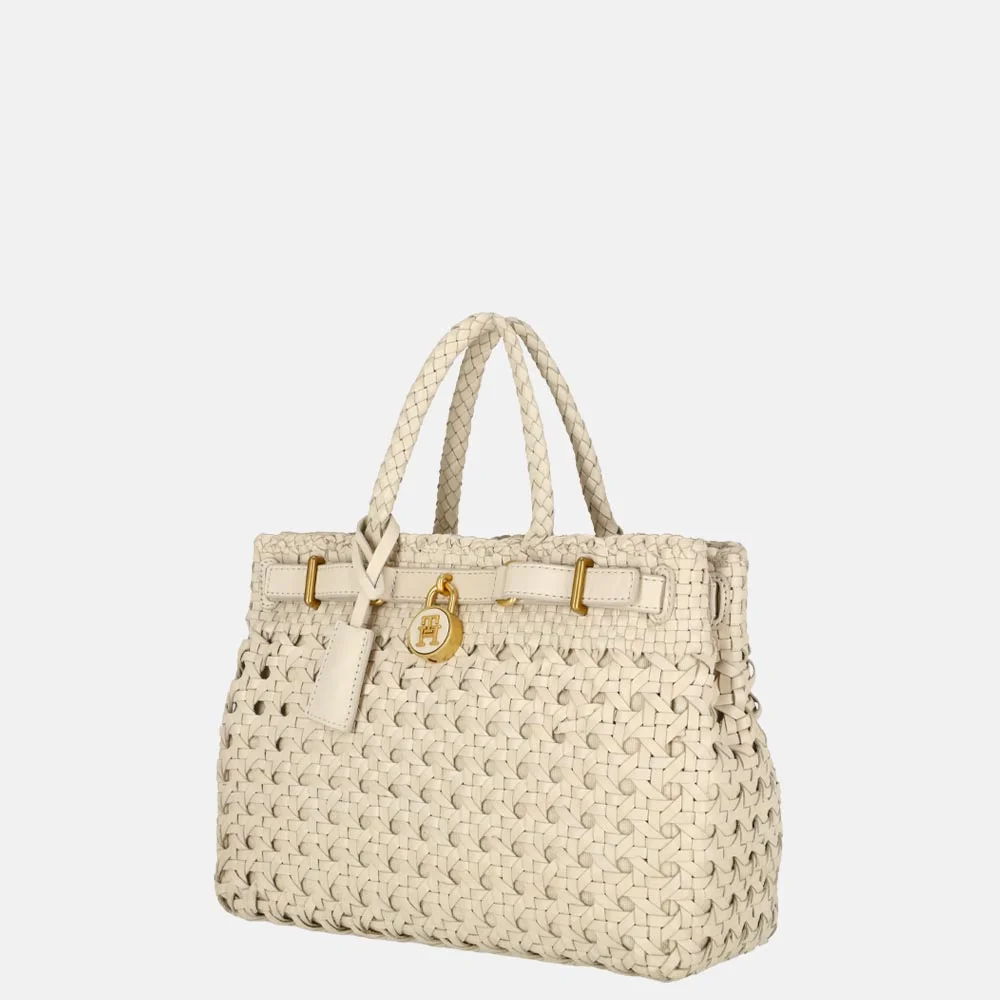 Tommy Hilfiger American Icon handtas gevlochten soft cream bij Duifhuizen