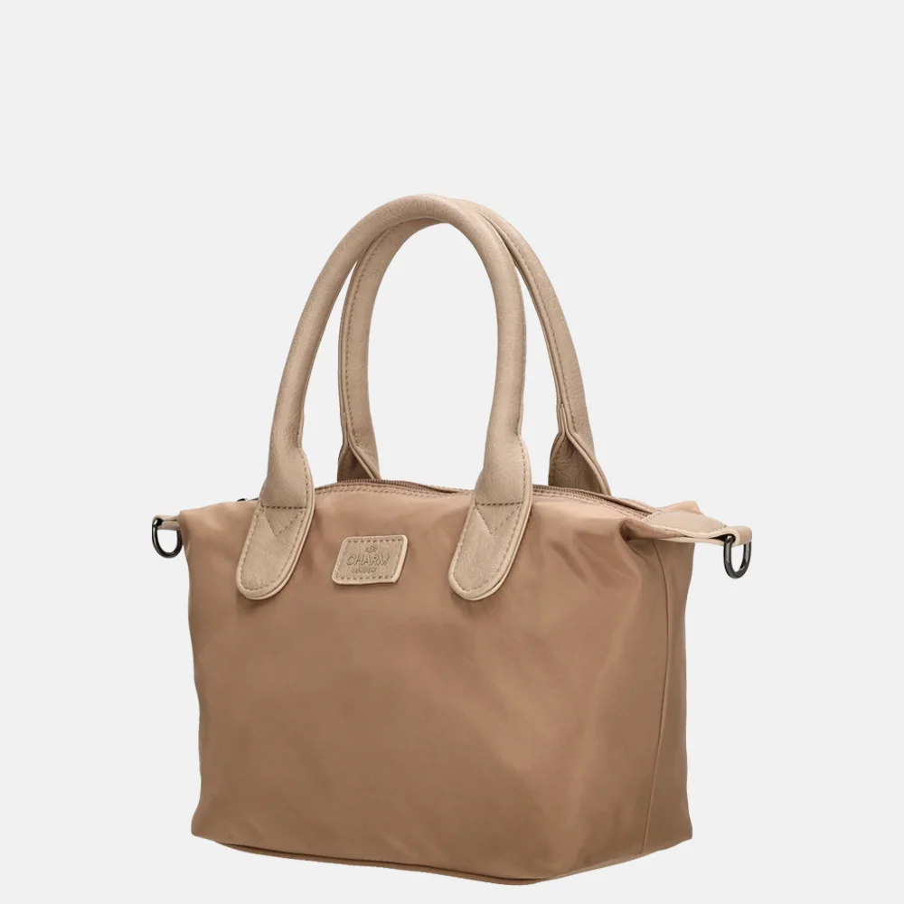 Charm London Buckingham Mono handtas lichttaupe bij Duifhuizen