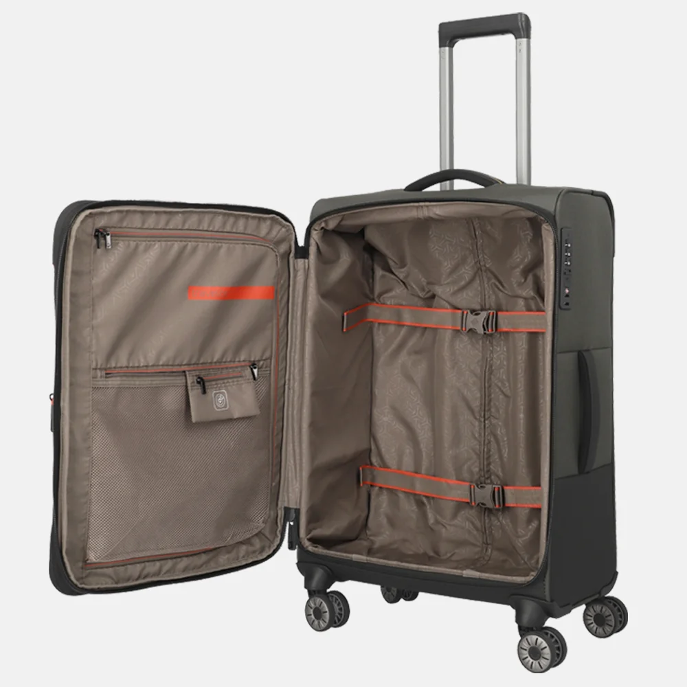 Travelite Crosslite 5.0 reiskoffer 66 cm olive bij Duifhuizen