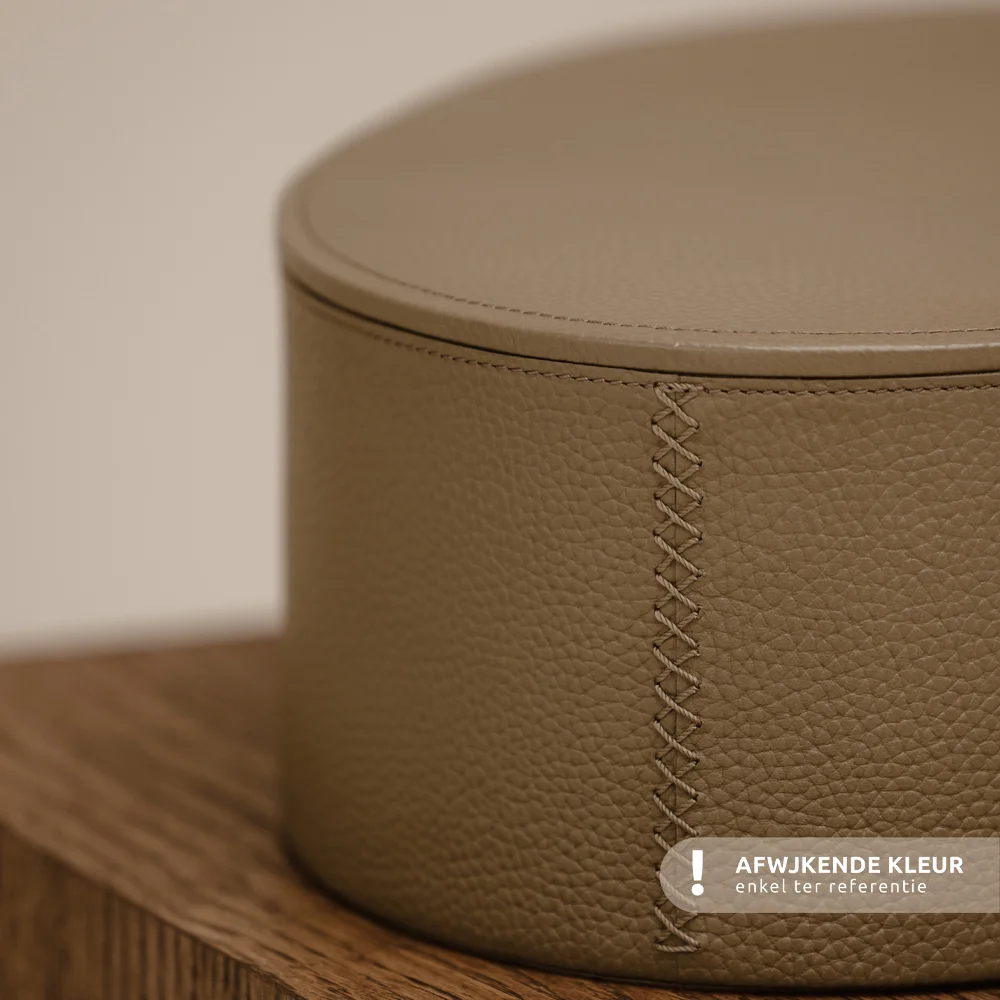 Chamada leren opbergbox ovaal effen L donkerbruin bij Duifhuizen