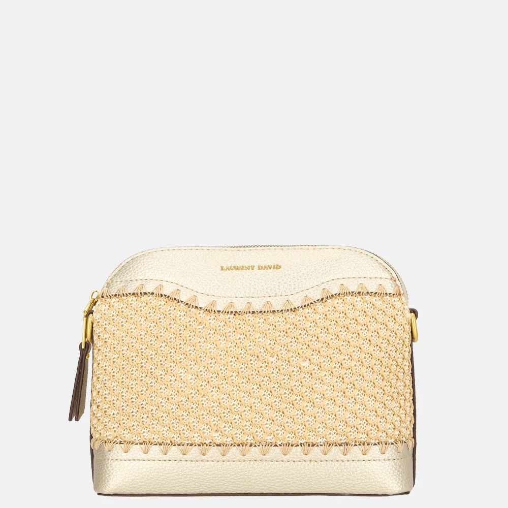 Laurent David Rosa crossbody tas raffia gold bij Duifhuizen