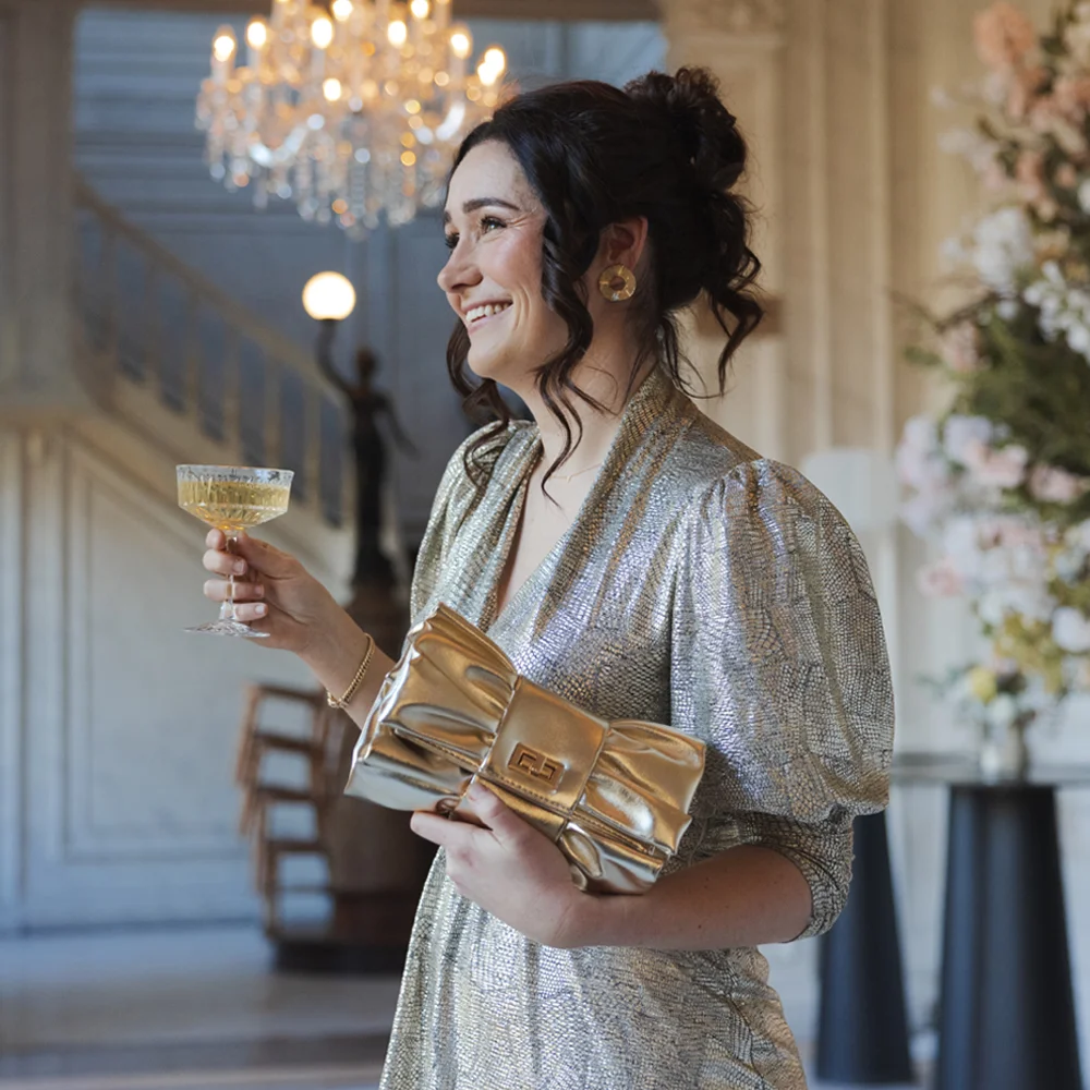 Firenze strik clutch gold bij Duifhuizen