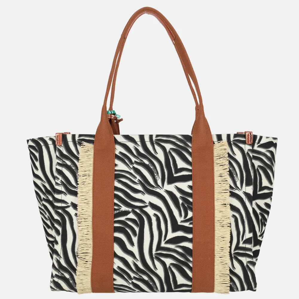 Kurt Geiger Southbank shopper zebra L black white bij Duifhuizen