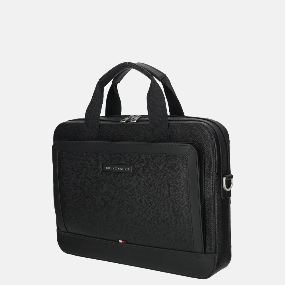 Tommy Hilfiger Central computer bag laptoptas black bij Duifhuizen