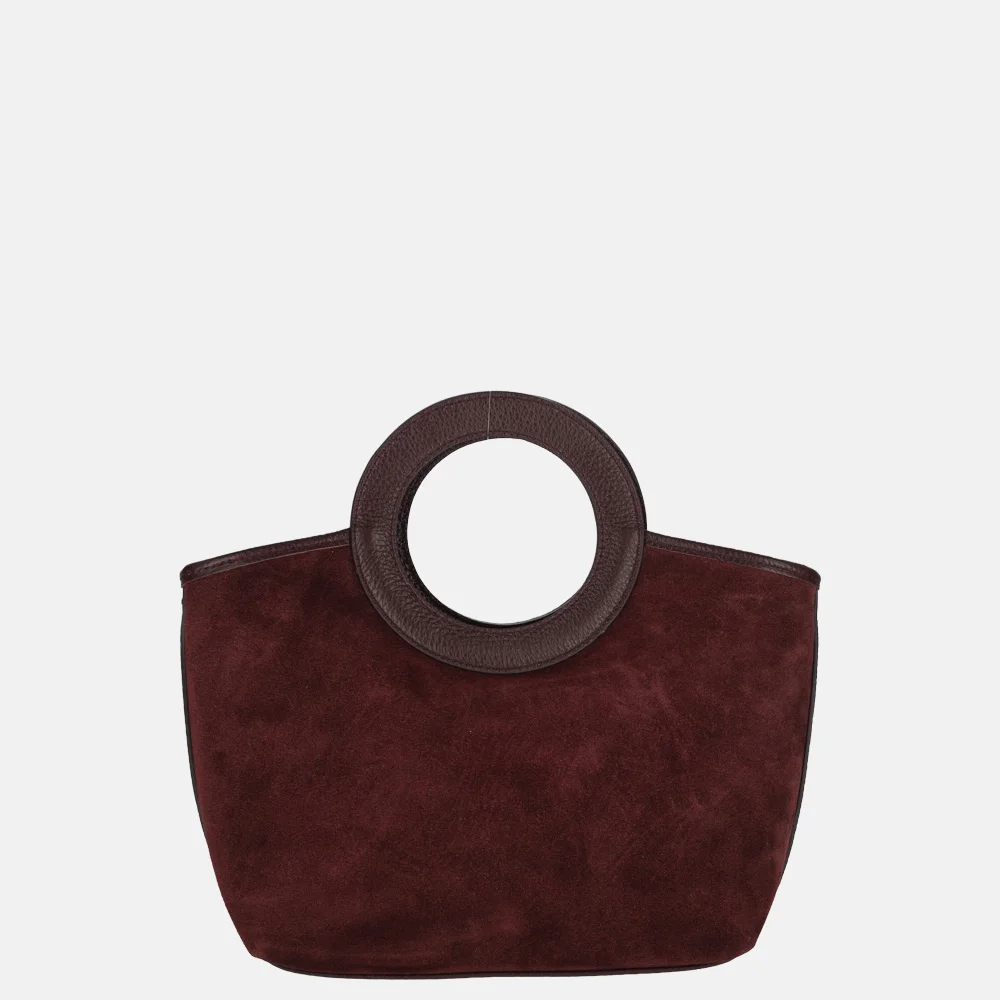 Charm London handtas suede bordeaux rood bij Duifhuizen