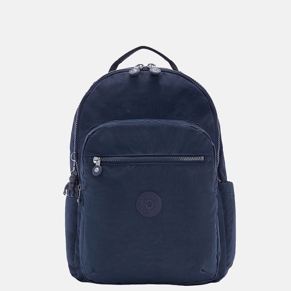 Kipling Seoul rugzak 15 inch blue bleu bij Duifhuizen