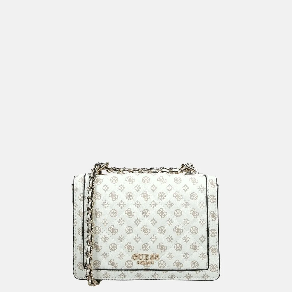 Guess Abey Convertible crossbody tas white logo bij Duifhuizen