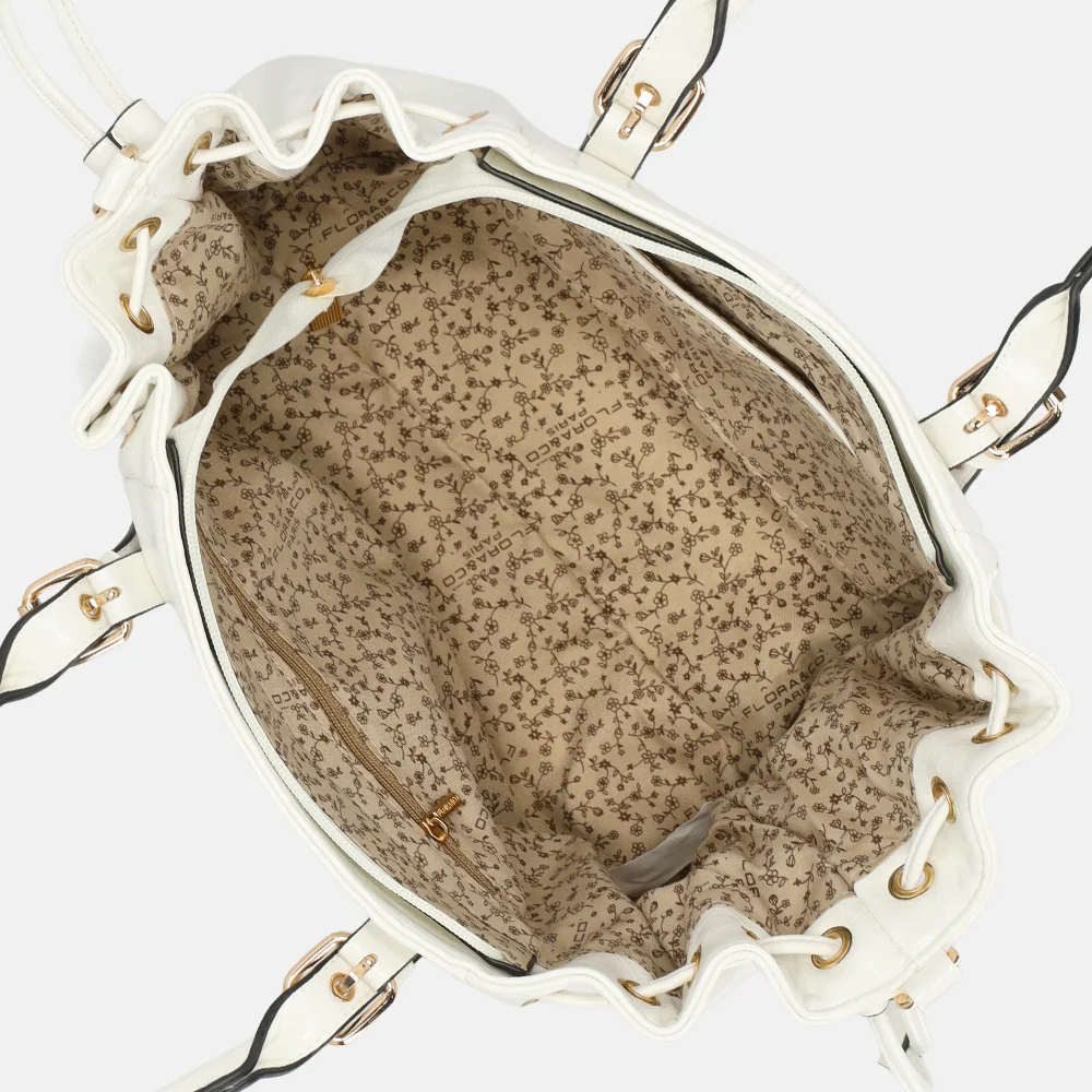 Flora & Co handtas lak white bij Duifhuizen