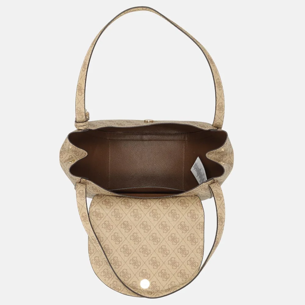 Guess Coleen schoudertas latte logo bij Duifhuizen