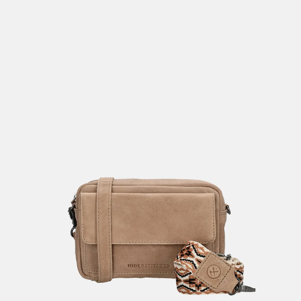 Hide & Stitches Navajo crossbody tas zand bij Duifhuizen