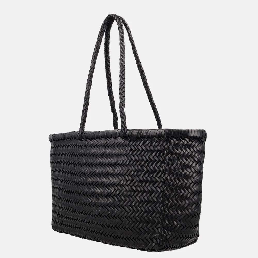 Hide & Stitches Amazone shopper M vlechtwerk handmade zwart bij Duifhuizen