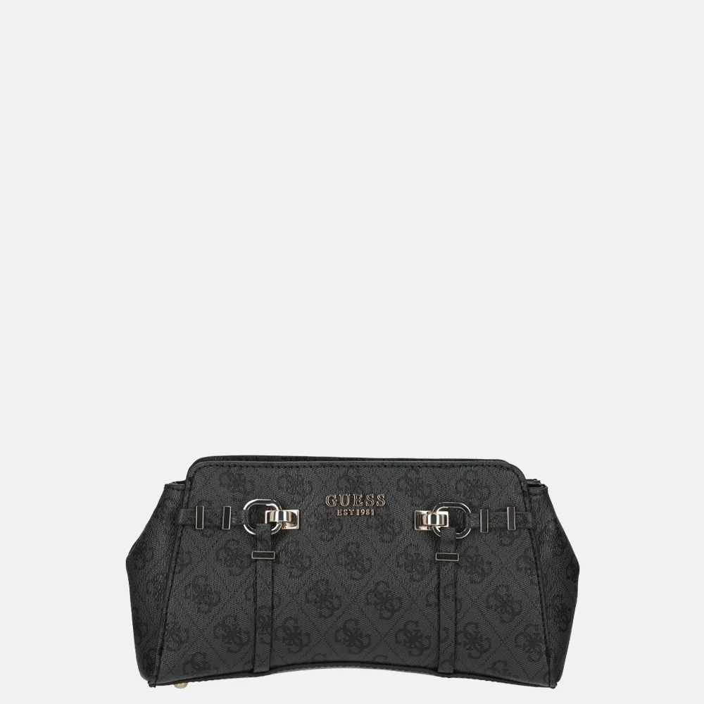 Guess Leona Girlfriend crossbody tas coal logo bij Duifhuizen
