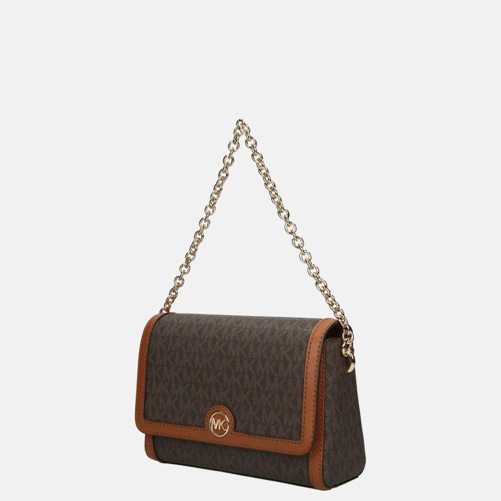 Michael Kors Freya crossbody tas brown/acorn bij Duifhuizen