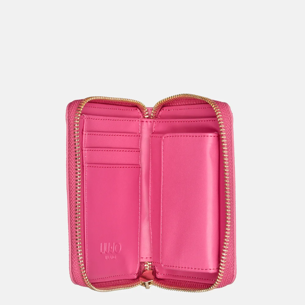Liu Jo ziparound portemonnee M dark pink bij Duifhuizen