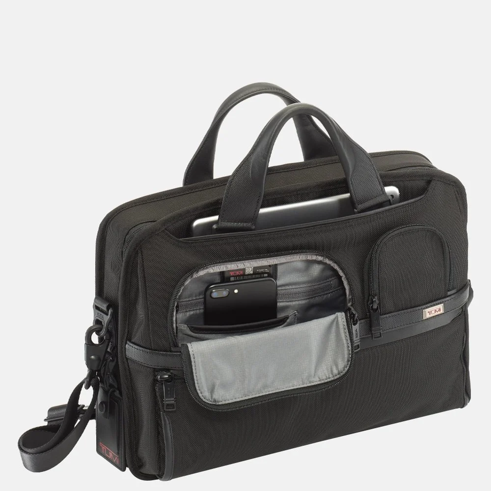 Tumi laptoptas Slim Brief black bij Duifhuizen