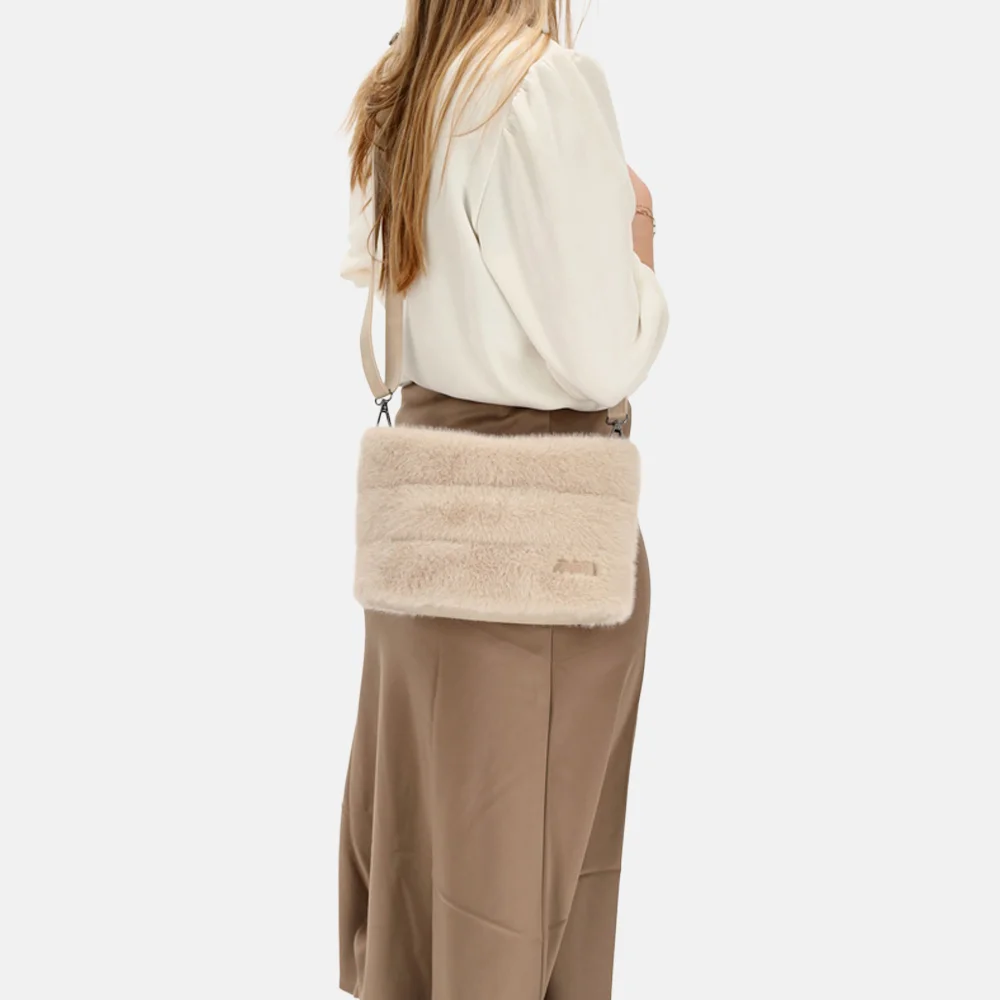 Zebra Trends Emma crossbody tas faux fur S creme bij Duifhuizen