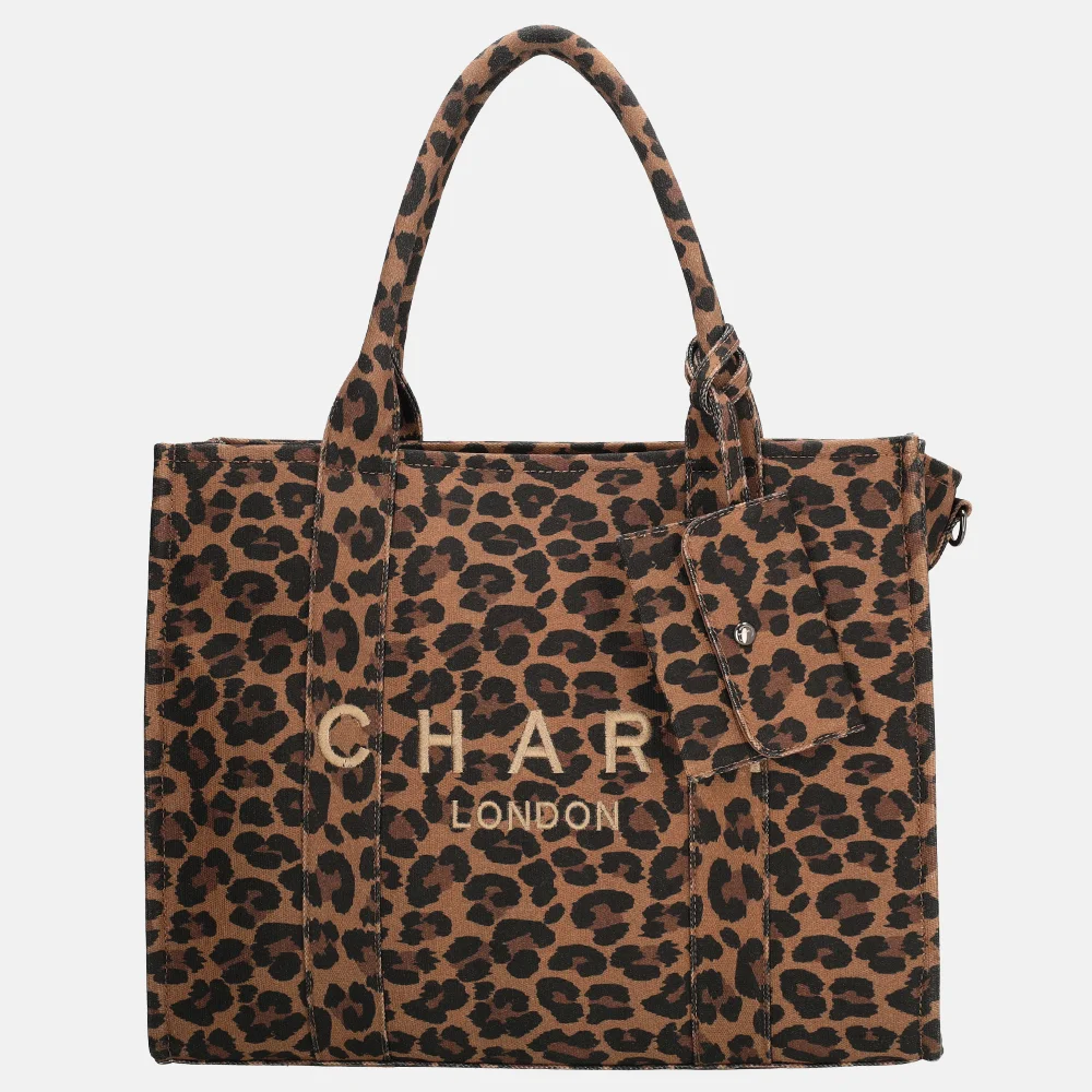 Charm London handtas met laptopvak luipaard bij Duifhuizen