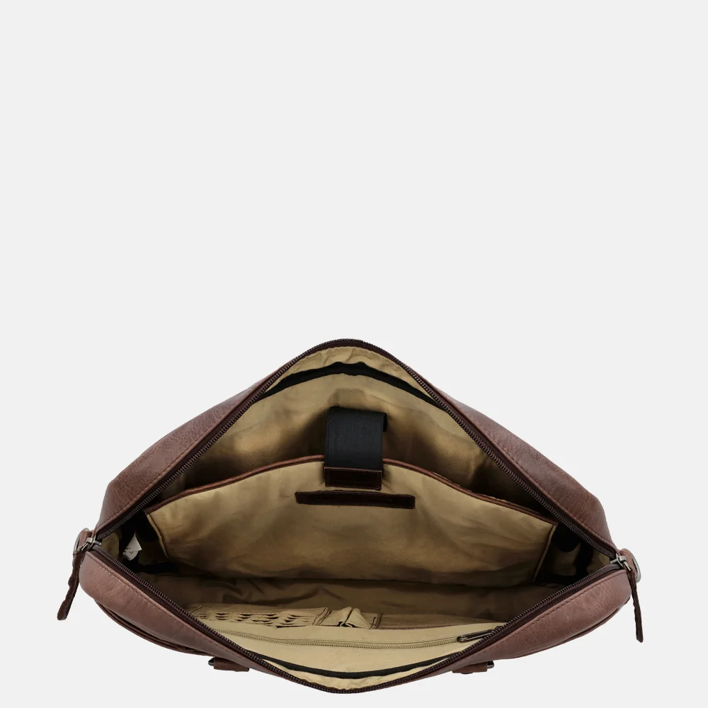Hide & Stitches Next Navajo laptoptas 14 inch bruin bij Duifhuizen