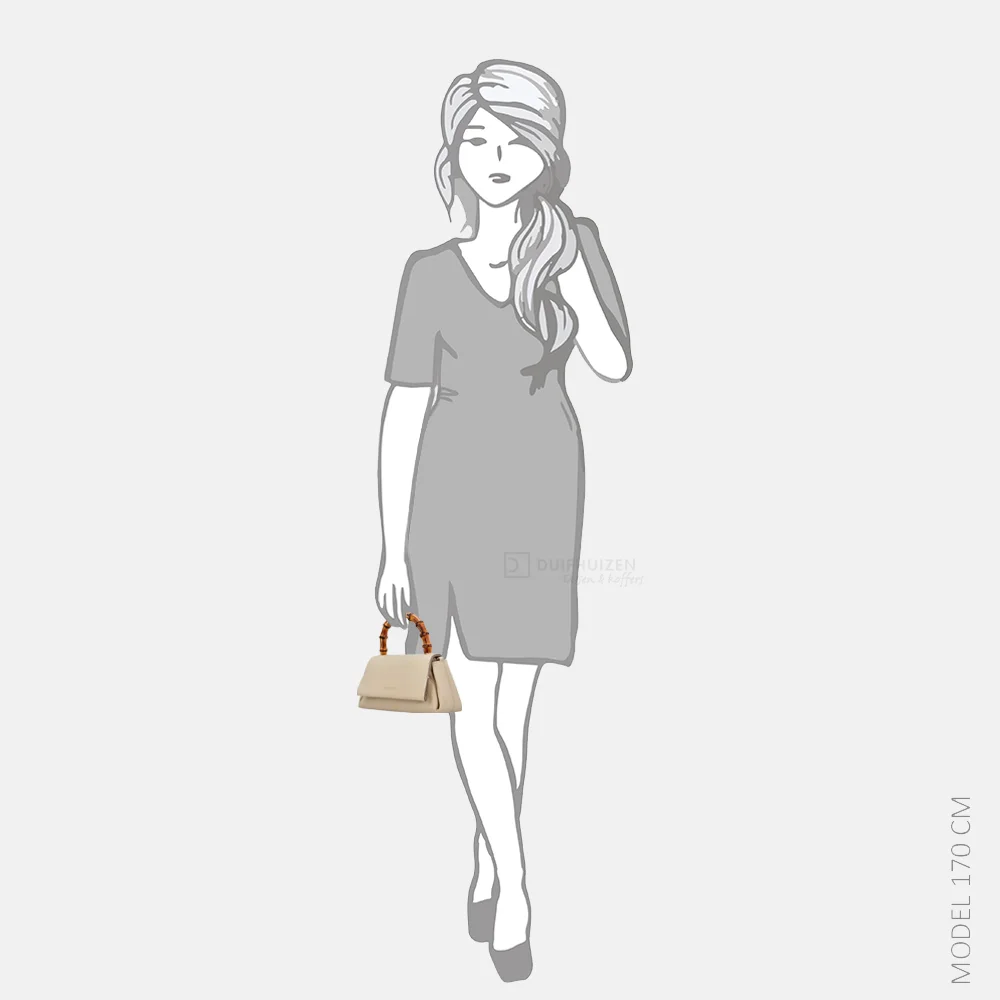 Loulou Essentiels Mae Bamboo handtas beige bij Duifhuizen