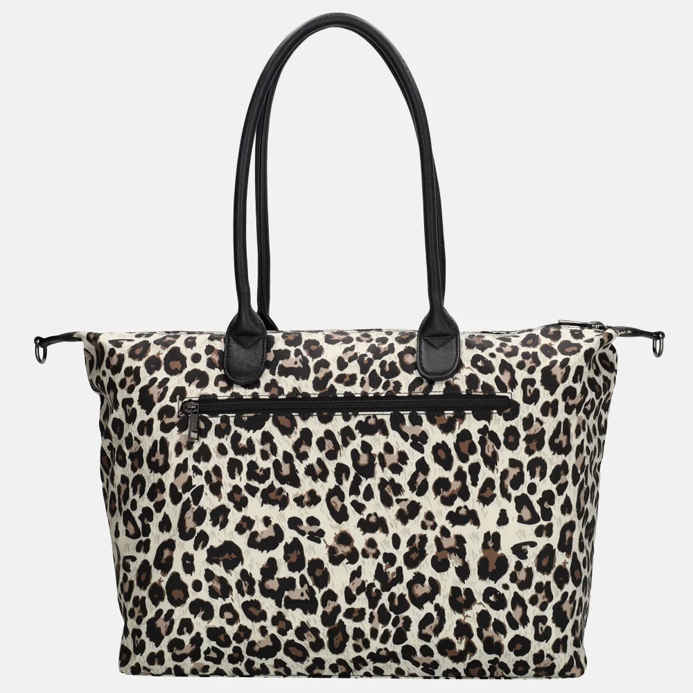 Charm London Buckingham shopper met 15.6 inch laptopvak L luipaard bij Duifhuizen