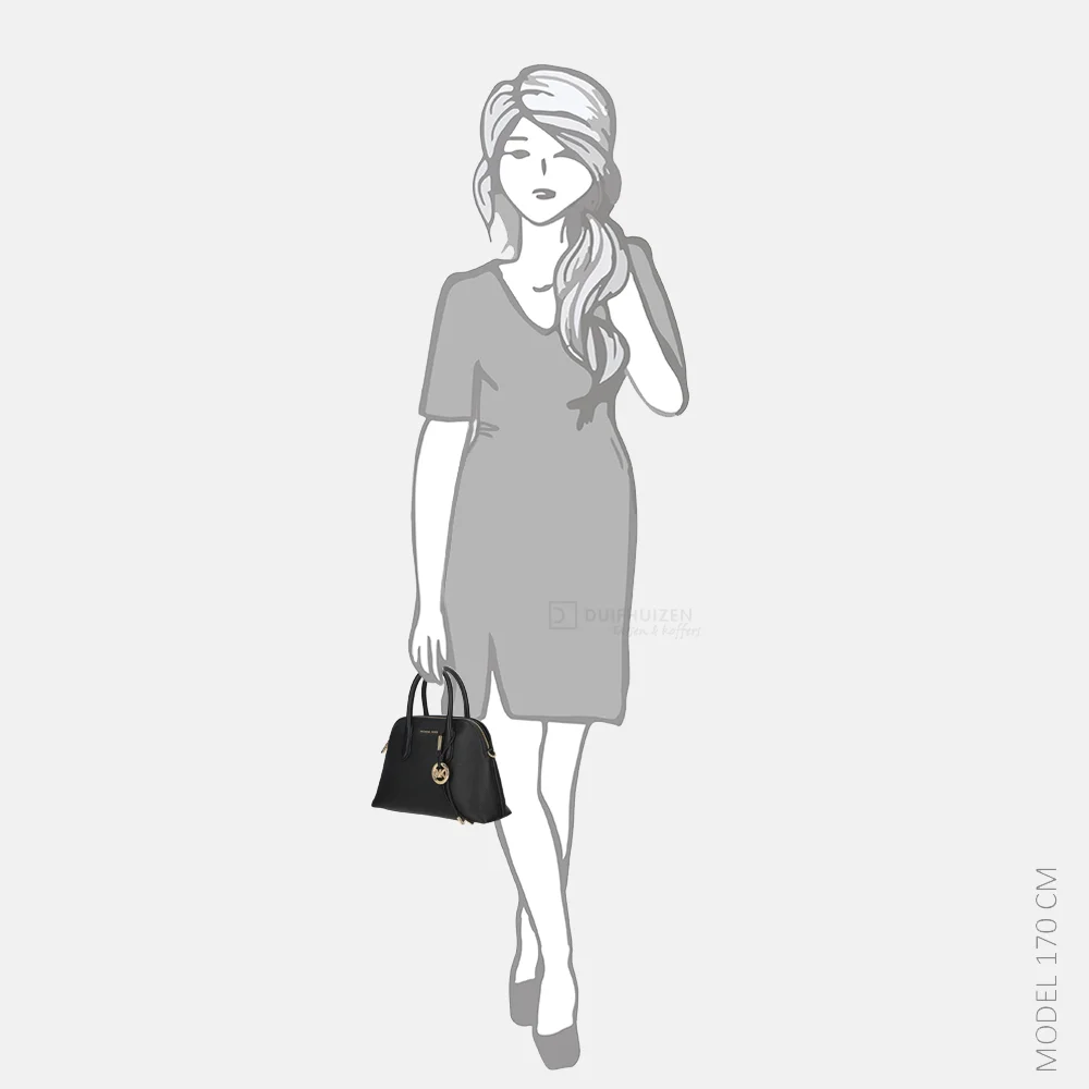 Michael Kors Freddie dome satchel handtas M black bij Duifhuizen