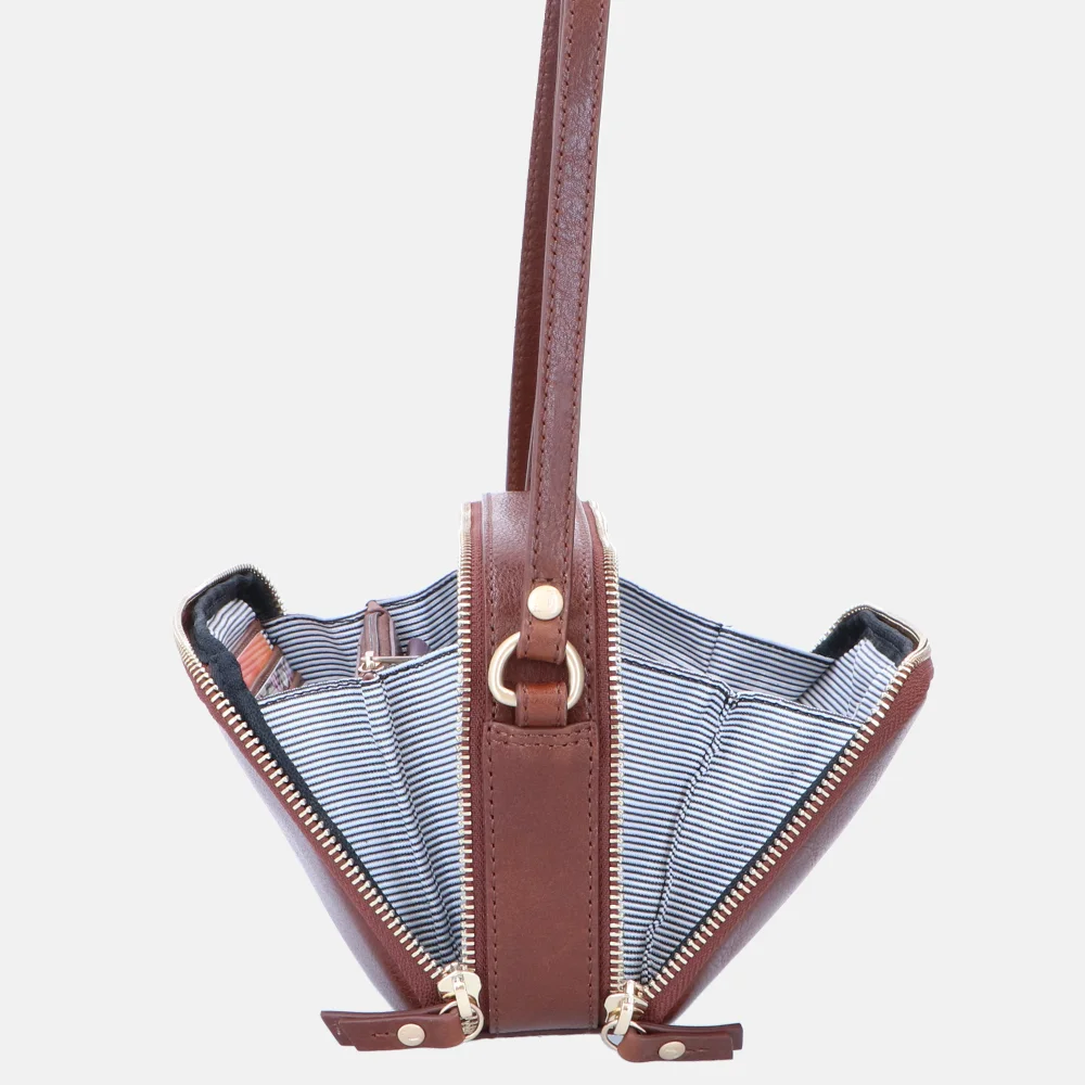 Loulou Essentiels Antique pouch crossbody tas brown bij Duifhuizen