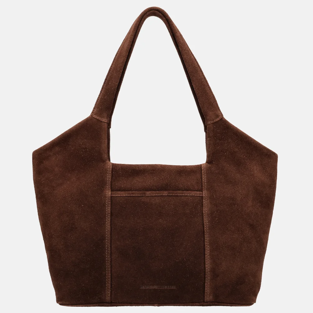 Hide & Stitches Brazos suede shopper L donkerbruin