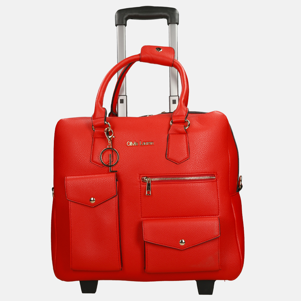 Olivia Lauren Carmen business trolley 15.6 inch rood bij Duifhuizen