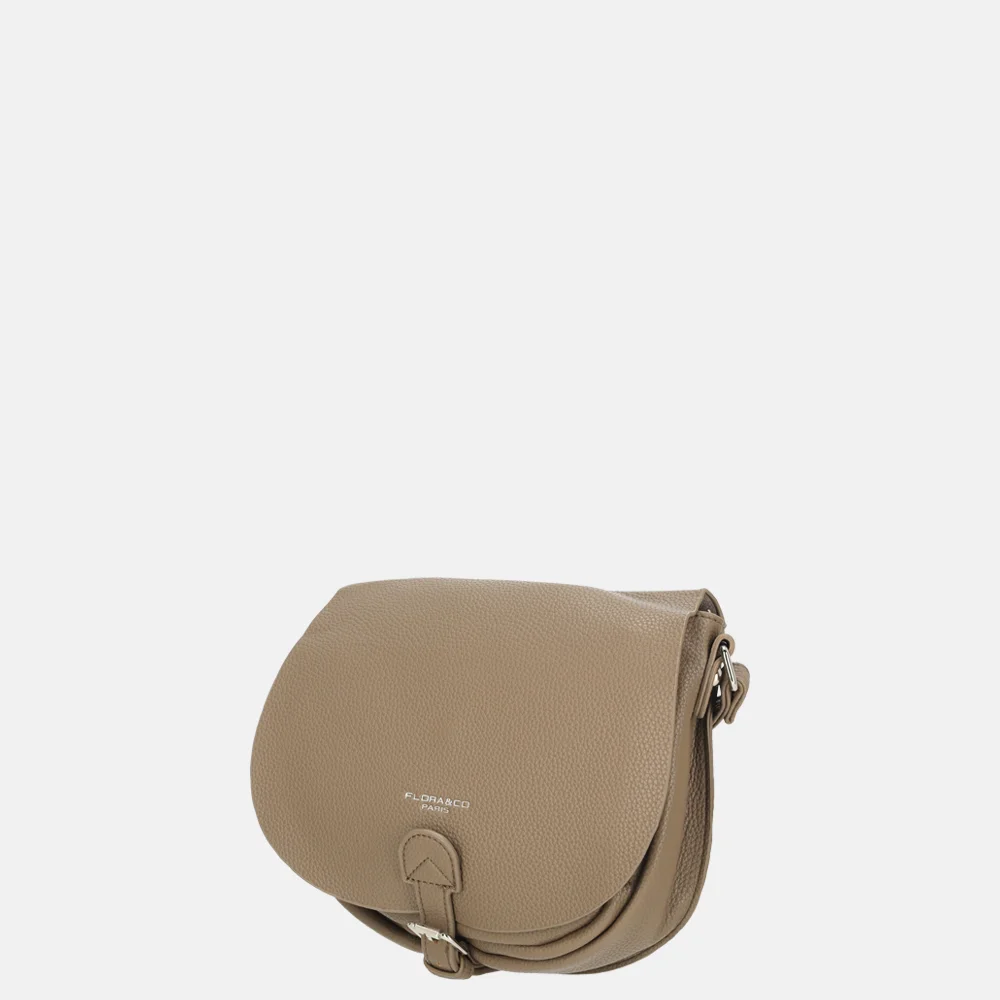 Flora & Co crossbody tas taupe bij Duifhuizen