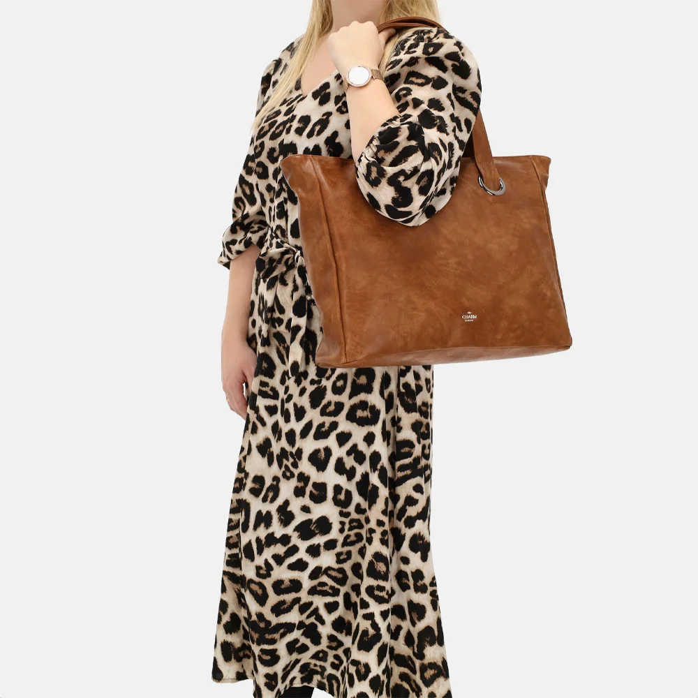 Charm London Liberty shopper 15 inch bruin bij Duifhuizen