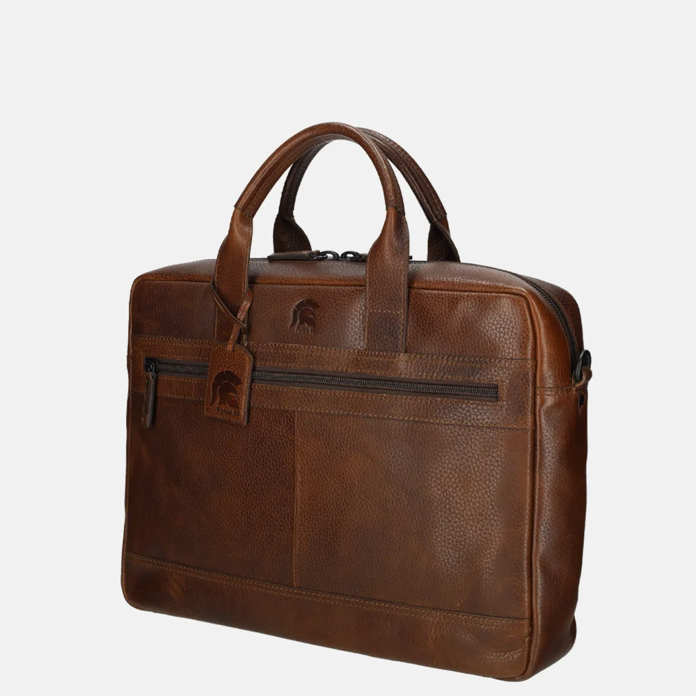Pylos 59 Sarda laptoptas 15 inch brandy bij Duifhuizen