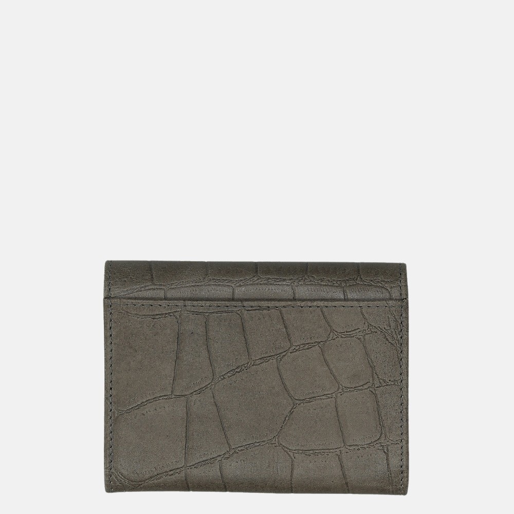 LouLou Essentiels Vintage Croco SLB XS portemonnee dark grey bij Duifhuizen