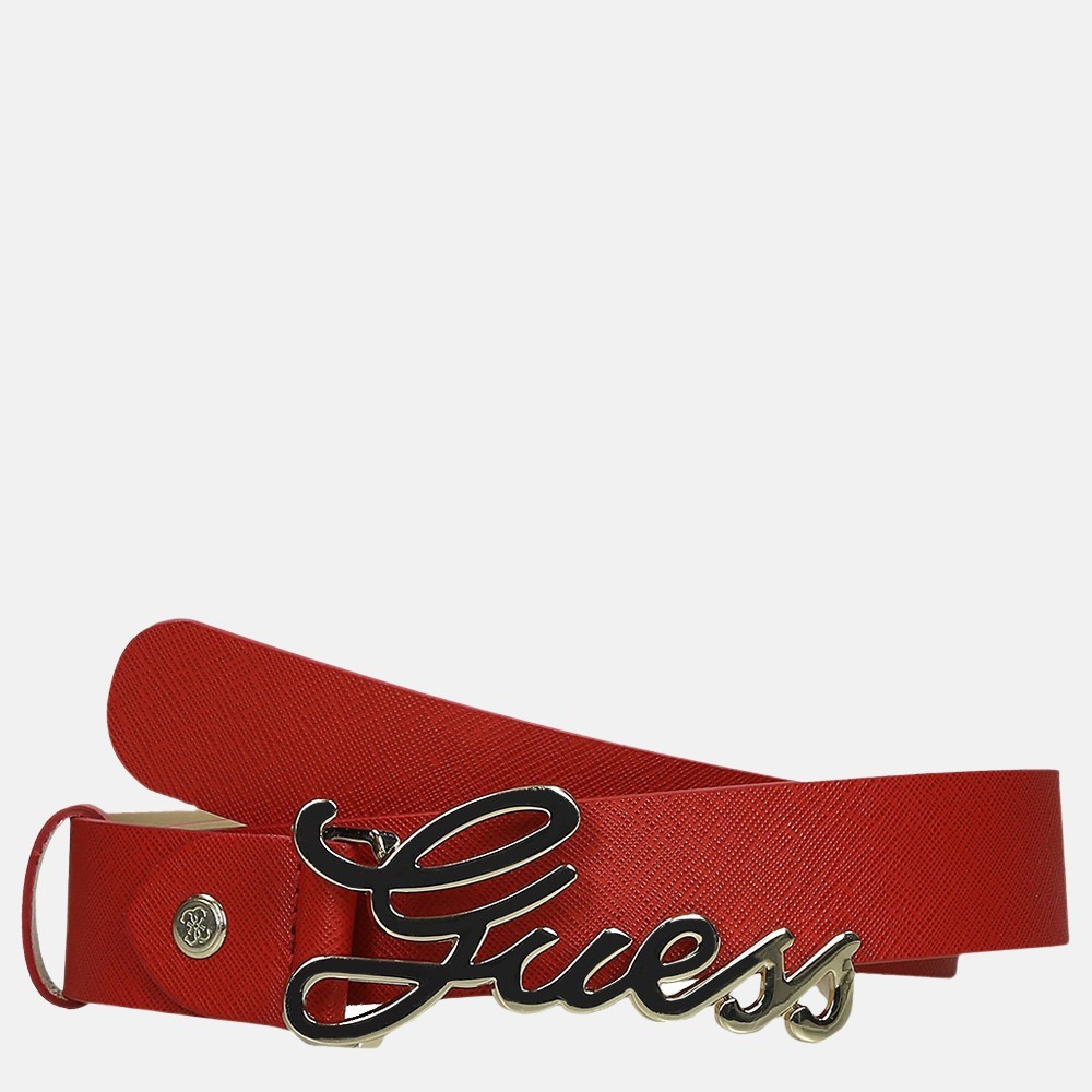 Guess Robyn riem 3.5 cm red bij Duifhuizen