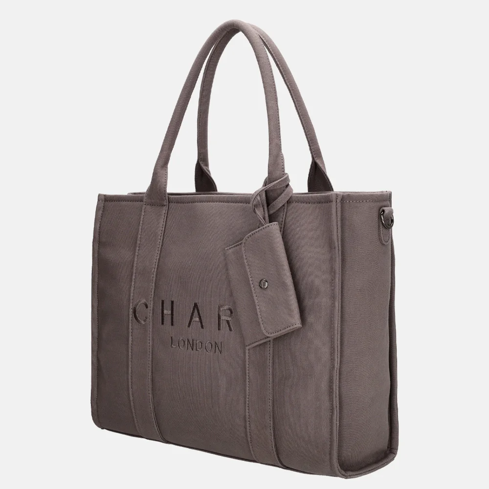 Charm London shopper/laptoptas 15 inch grijs bij Duifhuizen