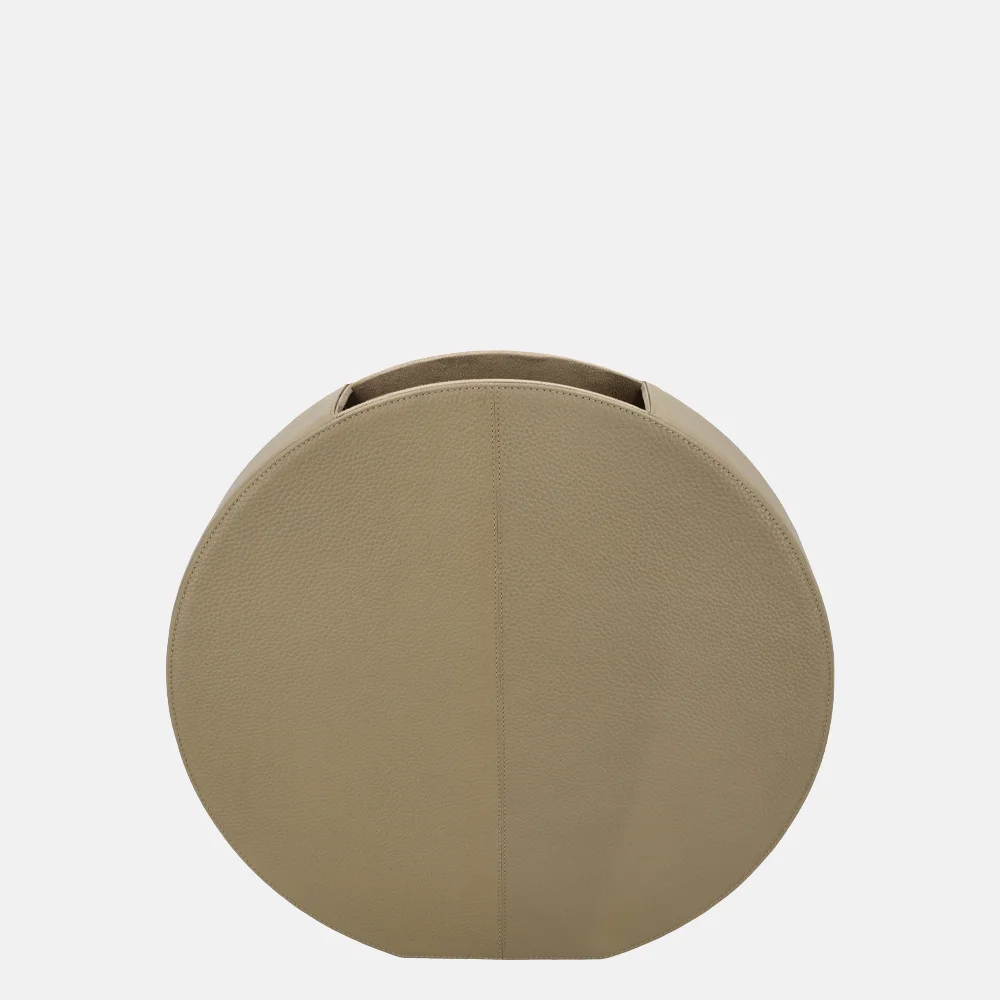 Chamada leren vaas effen medium taupe