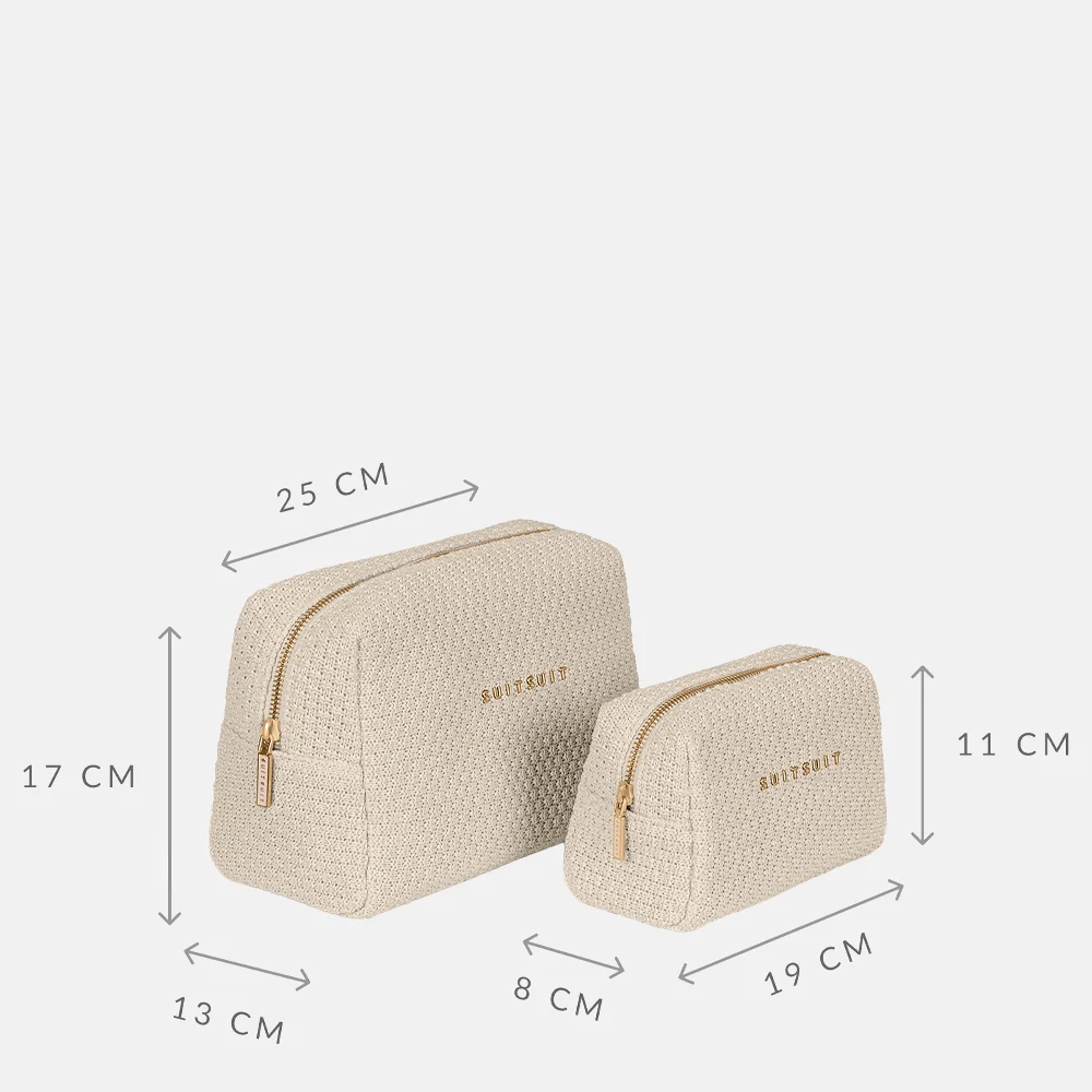 Suitsuit Fab seventies toilettas/beauty set natural straw bij Duifhuizen