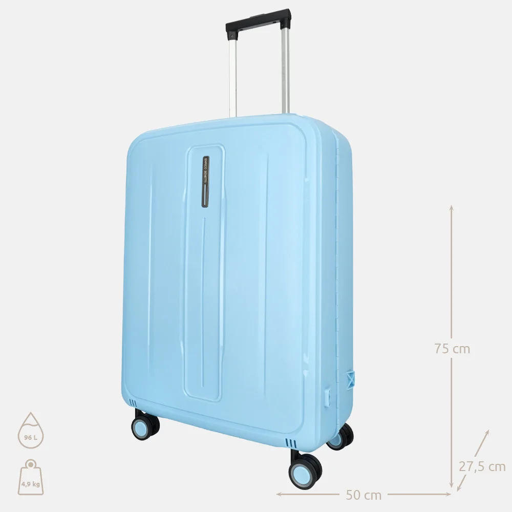 Enrico Benetti reiskoffer 75 cm light blue bij Duifhuizen