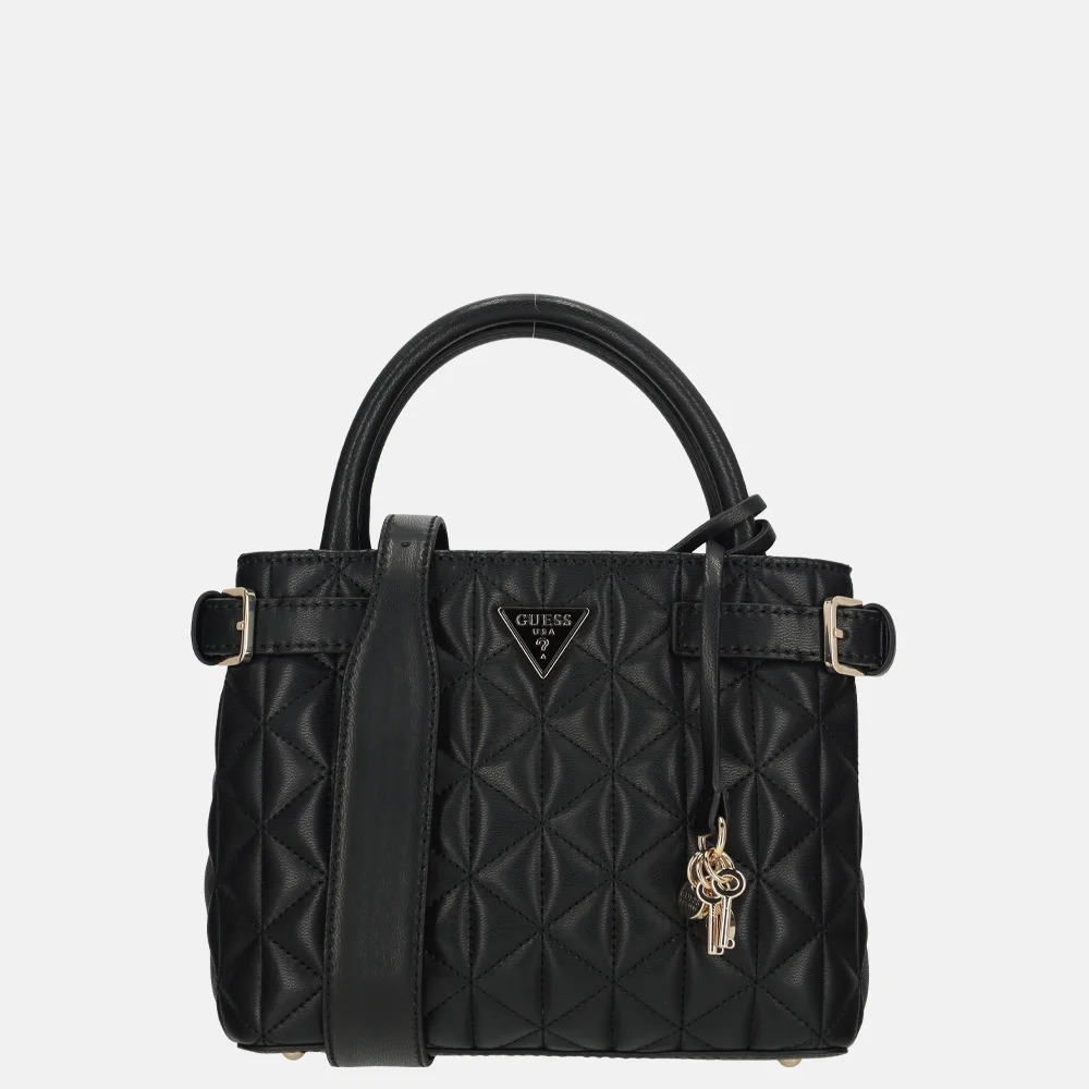 Guess Paisleigh satchel handtas S black bij Duifhuizen
