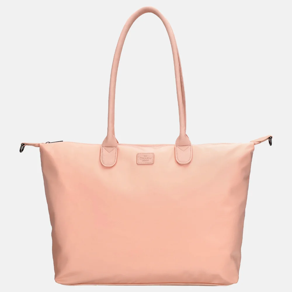 Charm London Buckingham Mono shopper met 15.6 inch laptopvak L lichtroze bij Duifhuizen