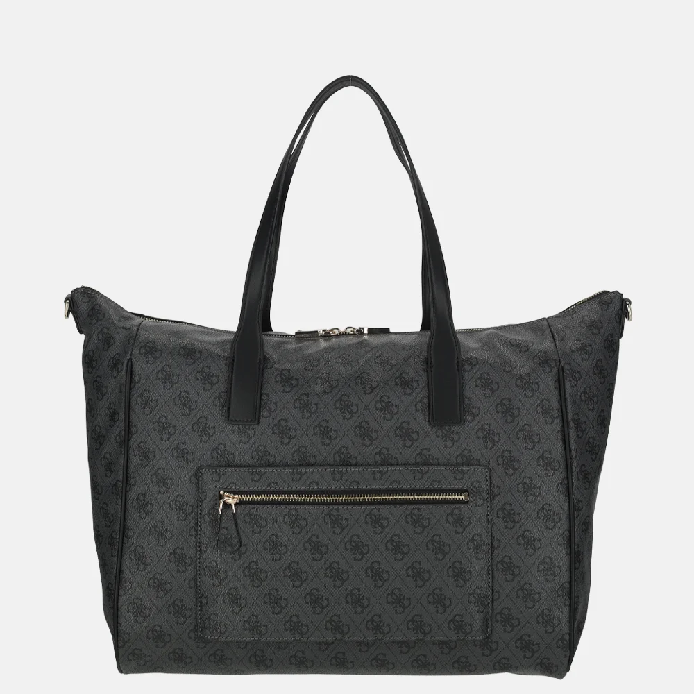 Guess Latona shopper L coal logo bij Duifhuizen