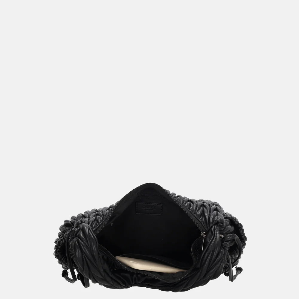 Charm London West End schoudertas smocked zwart bij Duifhuizen