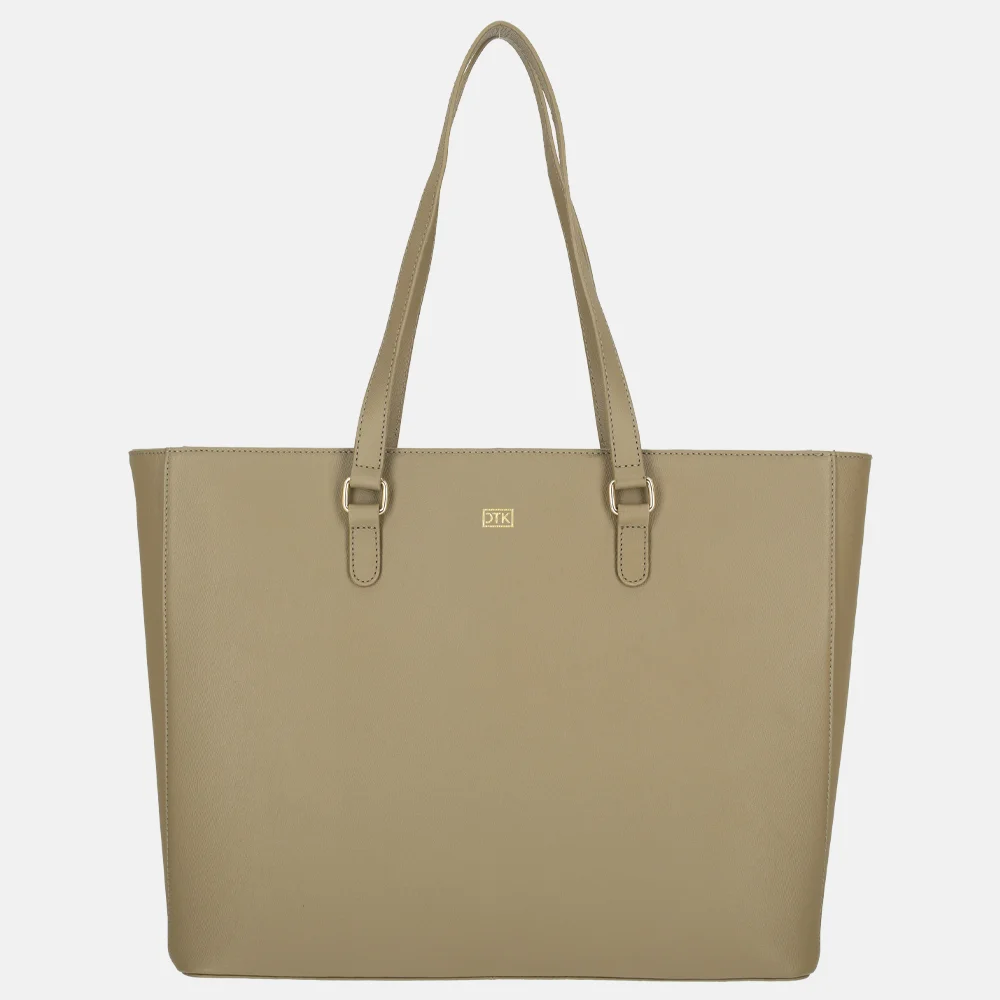 Duifhuizen leren shopper 14 inch taupe