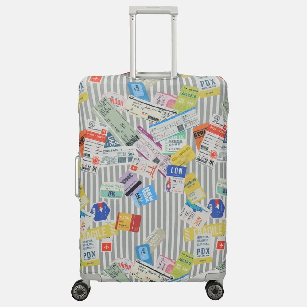 Travelite kofferhoes L blue white bij Duifhuizen