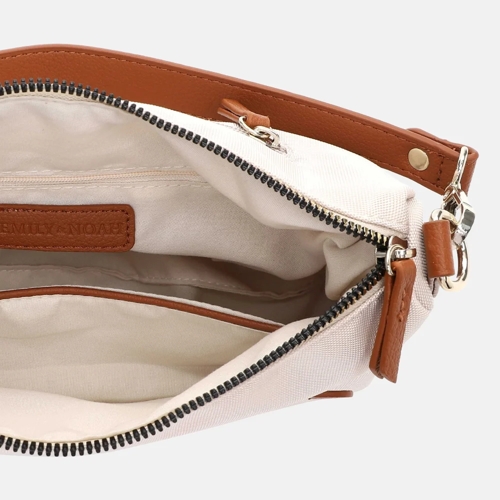 Emily & Noah Jarina crossbody tas beige bij Duifhuizen