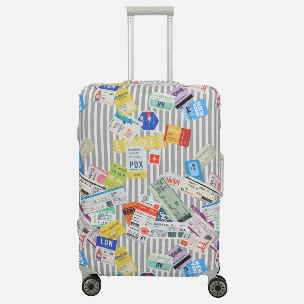 Travelite kofferhoes M blue/white