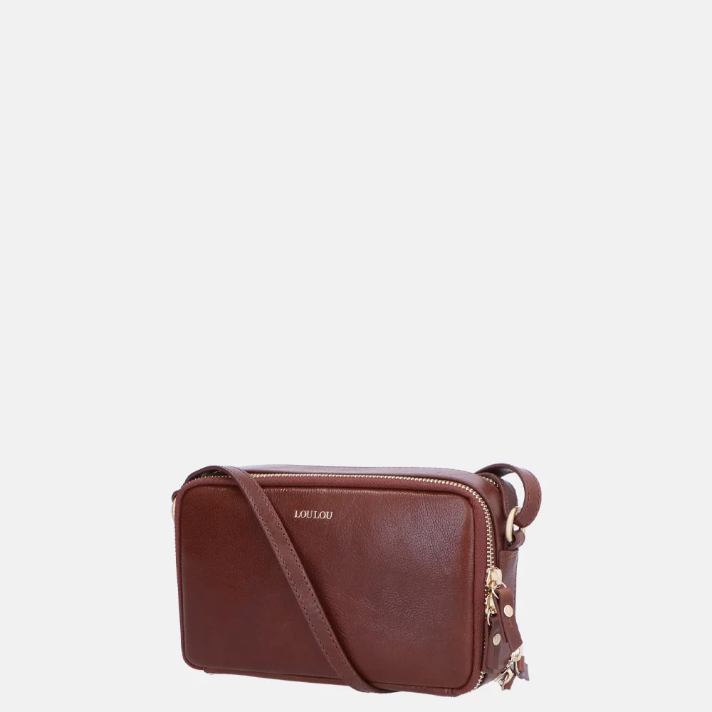 Loulou Essentiels Antique pouch crossbody tas brown bij Duifhuizen