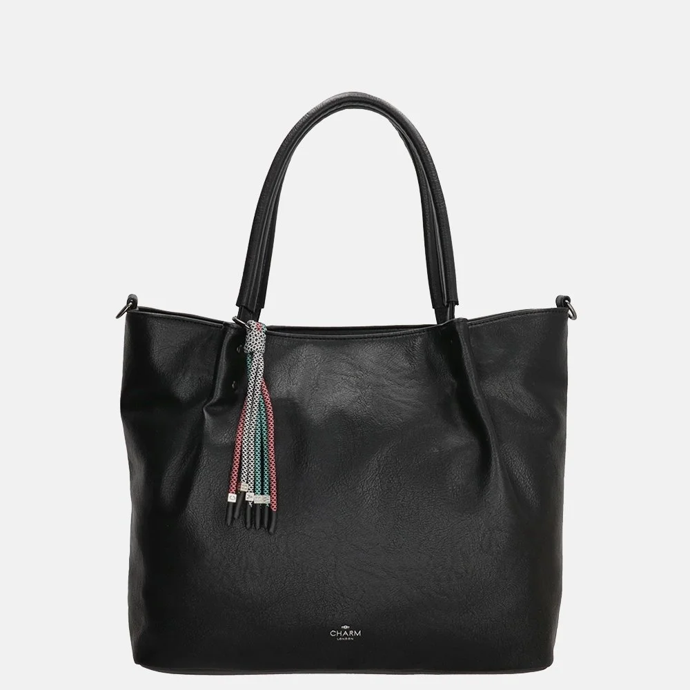 Charm London Tottingham shopper L black bij Duifhuizen