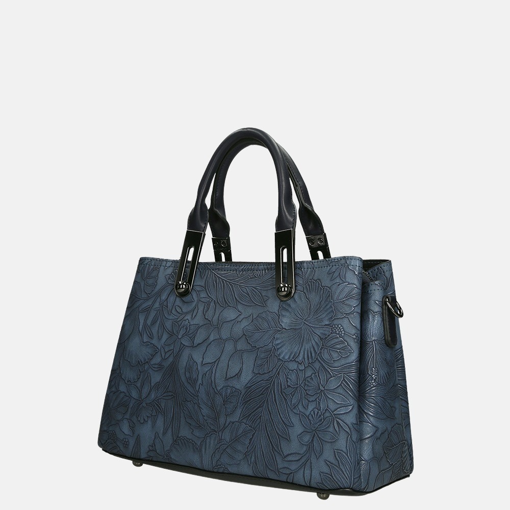 Daniele Donati handtas flower dark blue bij Duifhuizen